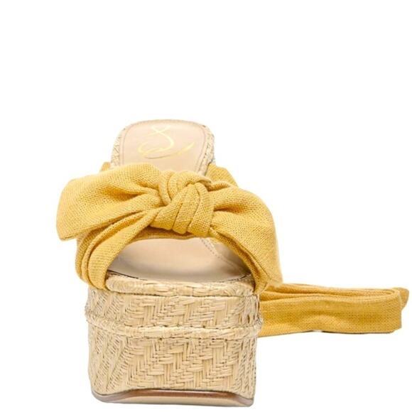 Sam Edelman Tula Desert Sun Squared Open Toe TieUp Wedge Block Heeled Size10 New - Picture 5 of 11